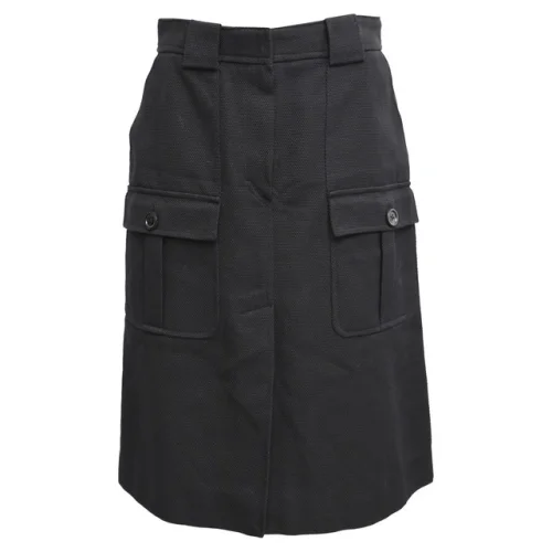 Bottega Veneta Cargo Midi Skirt In Cotton Women Black Size 40