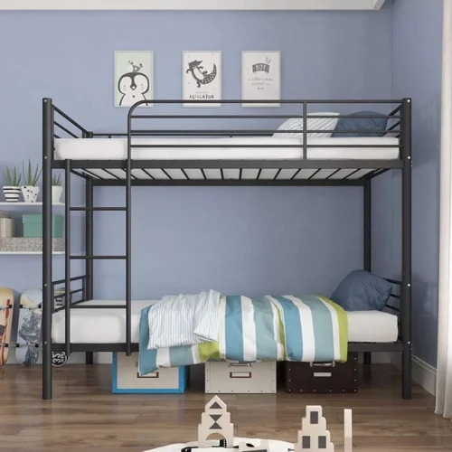 Metal Bunk Bed Heavy Duty Twin Over Twin Size Bed Frame Mattress Foundation US