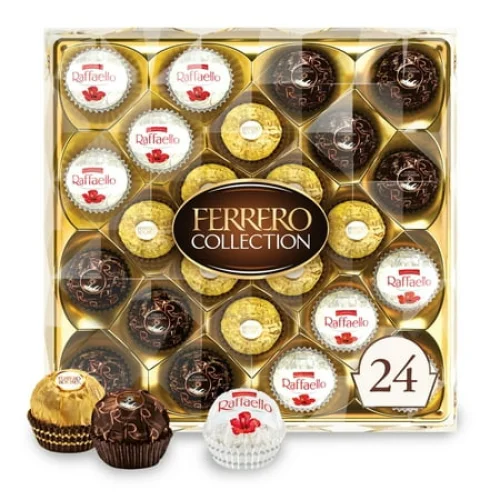 Ferrero Collection Gourmet Gift Box, 24 Assorted Chocolate with Dark Chocolate, Coconut, and Milk Chocolate, 9.1 oz