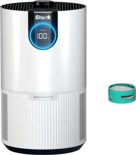 Shark - CleanSense&trade; Air Purifier with Odor Neutralizer Technology, covers 500 sq.ft. Captures 99.98% of airborne particles - White