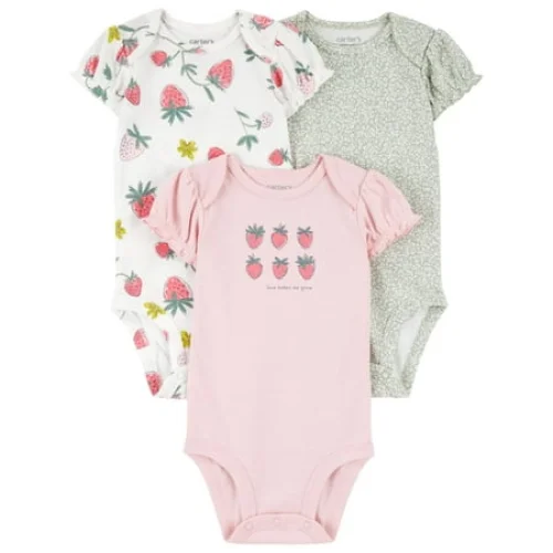 Carter's Child of Mine Baby Bodysuit, 3-Pack, Sizes Preemie-18 Months