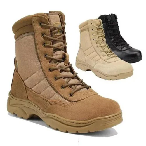 NORTIV 8 Men's Military Tactical Work Boots Leather Motorcycle Combat Boots