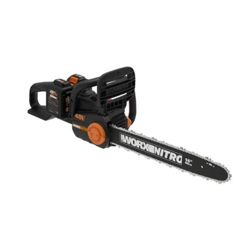 WORX - WG385 40V 16" Cordless Brushless Electric Chainsaw (2 x 4.0 Ah Batteries and 1 x Charger) - Black