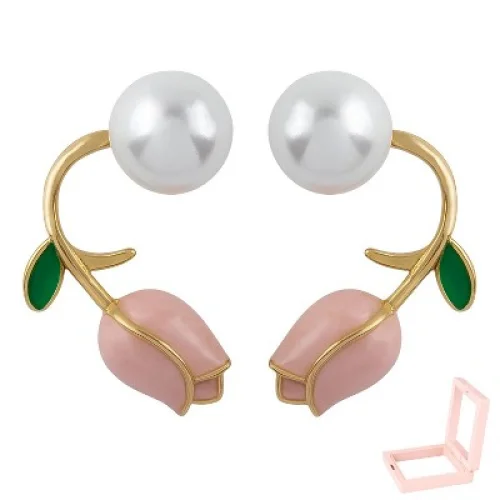 925 Silver Tulip Earrings for Women, Eccentric Ear Jewelry That Don't Need to Take Off