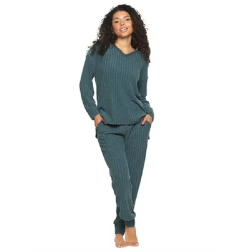 Felina Serena V-Neck Top & Jogger Lounge Set - 2-Piece Ultra-Soft Knit Loungewear