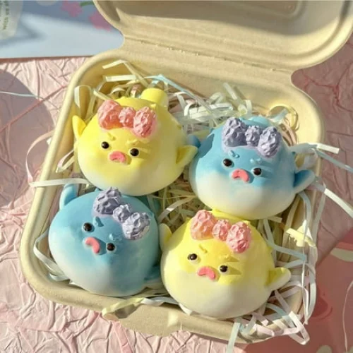 1pc Taba Squishy Angry Globefish Stress Relief Toy for Adult and Kids - Blue