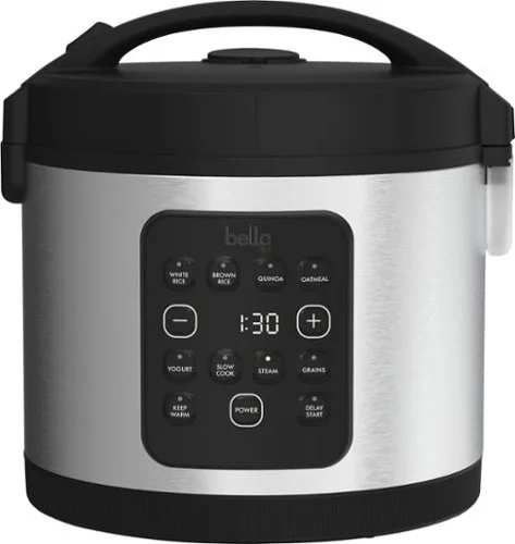 bella PRO 20-Cup Digital Stainless Steel Rice Cooker for Perfectly Cooked Rice Every Time