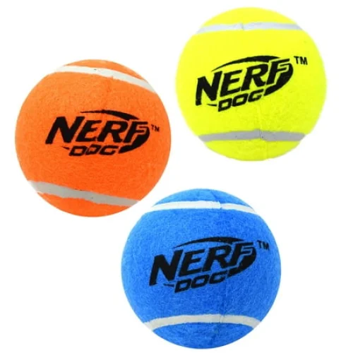 Nerf Dog Squeak Tennis Ball Dog Toy, 2.5 inch, 3 Pack