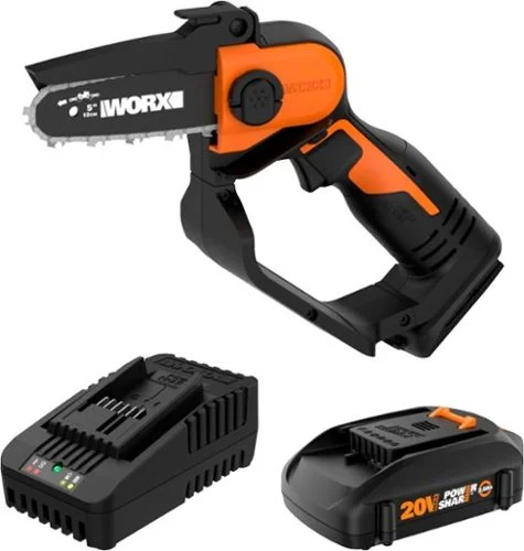 WORX 20V 5" Cordless Pruning Saw with 2.0Ah Battery and Charger - Black