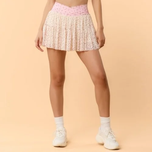 Blogilates Women's Ballerina Skort - Cream Floral XL