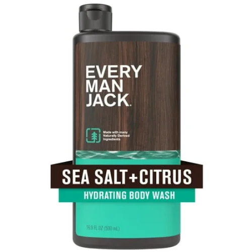 Every Man Jack Men's Hydrating Body Wash Soap for All Skin Types, Sea Salt, 16.9 Fluid Ounces