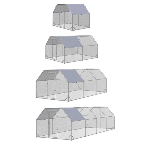 PawHut Metal Chicken Coop, Walk In Chicken Run Outdoor