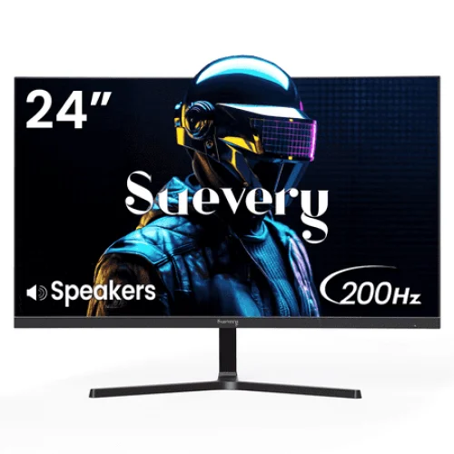Suevery 24" 200Hz Gaming Monitor,IPS Panel,FHD Computer Monitor, Built-in Speakers, 120% sRGB, FreeSync, Black