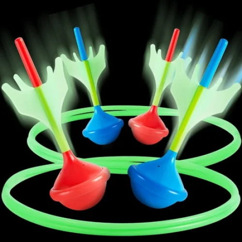 SYNCFUN 6Pcs Lawn Darts Games Set for Kids and Adults, Glow in The Dark Yard Games for Family, Camping, Outdoor Sports