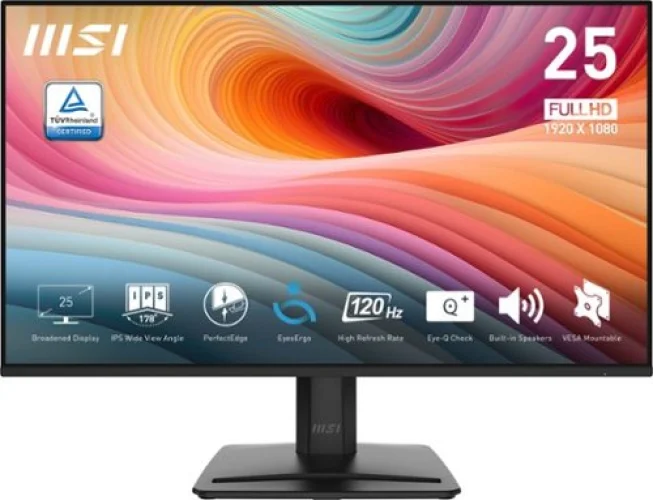 MSI - PRO MP251 E2 24" IPS LCD FHD 120Hz 1ms Adaptive Sync Monitor with HDR ready,Built-in Speakers (DisplayPort, HDMI ) - Matte Black