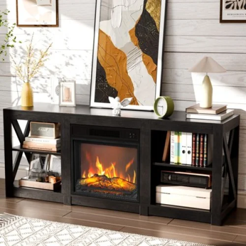 Karl Home TV Stands & Entertainment Centers  For Tvs Up To 70'' Farmhouse with 18'' Fireplace