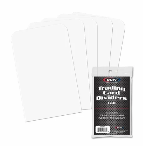 50 BCW Trading Card Dividers - Tall, Brand New (1-TCD-TALL) - 5 Packs of 10