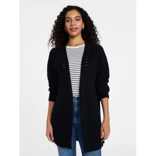 Time and Tru Women's Open Front Cardigan Sweater with Long Sleeves, Sizes XS-XXXL