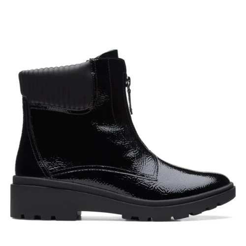 Clarks Womens Calla Zip Black Synthetic Casual  Boots Shoes