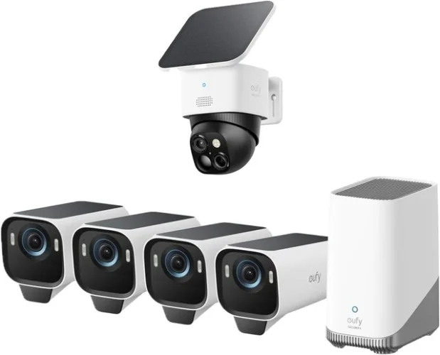 eufy eufyCam S3 Pro 4-Cam Kit & SoloCam S340 Solar Camera Outdoor Wireless 4K