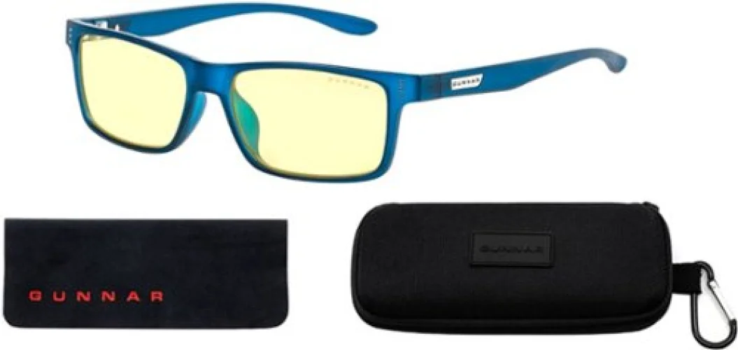 GUNNAR - Cruz Computer Glasses with Blue Light Reduction , Amber Lenses - Navy