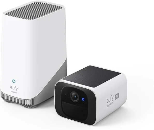 eufy Solar Security Wireless Outdoor Camera SoloCam S220 2K Wi-Fi & HomeBase 3