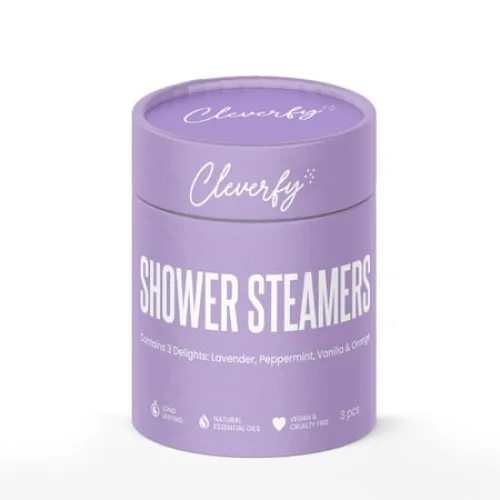 Cleverfy Shower Steamers Aromatherapy - Tube Gift Box for Women and Adults. pack of 3 shower bombs with Essential Oils for personal care and relaxation.