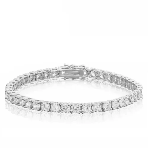 6.20 CTW 3mm Tennis Bracelet SOLID 925 Sterling Silver MOISSANITE 8'' - GRA