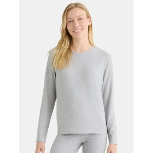 Athletic Works Women's and Women's ButterCore Tee with Long Sleeves, Sizes XS-4X