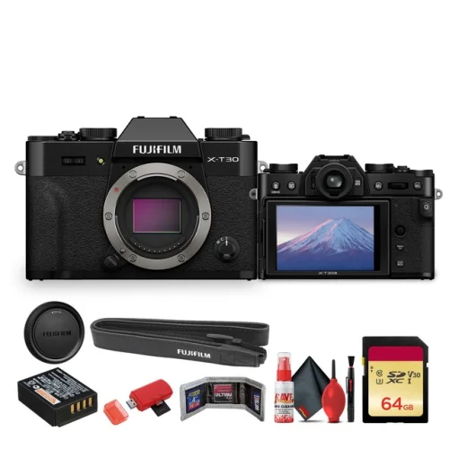 FUJIFILM X-T30 III Mirrorless Camera (Black) Bundle With 64GB Memory Card