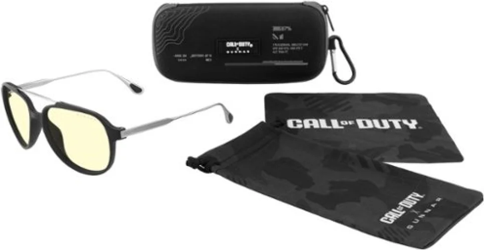 GUNNAR - Ghost Computer Glasses with Blue Light Reduction , Amber Lenses - Onyx/Mercury