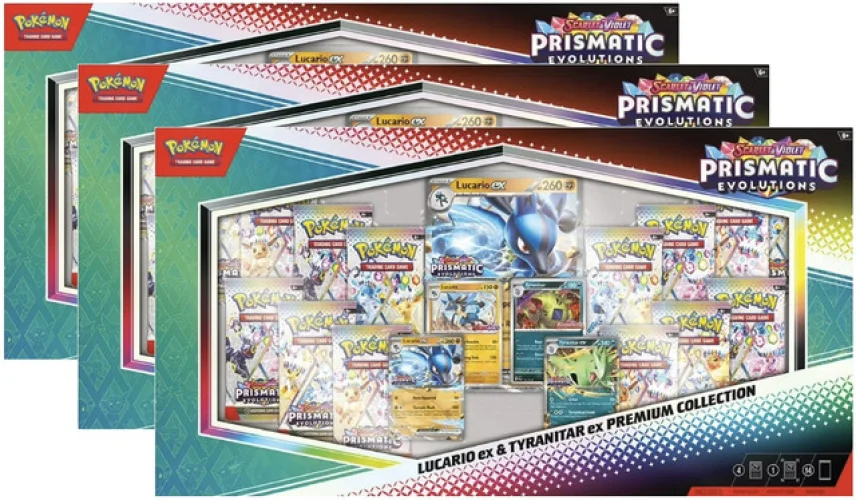Pokemon TCG Prismatic Evolution Lucario Tyranitar EX Premium Collection LOT OF 3