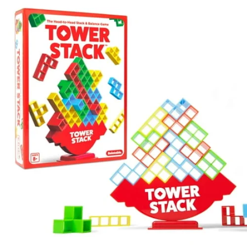 Tower Stack Balance Stacking Family Game for Kids Ages 8+ by What Do You Meme? Includes 36 Cards & 24 Blocks