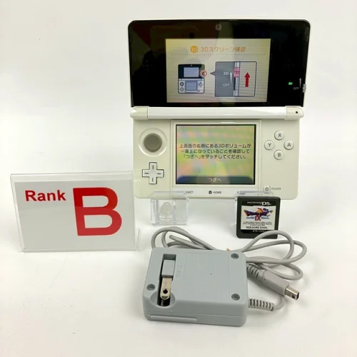 Nintendo 3DS Ice White Console Charger Game set Japanese Language Only 2302