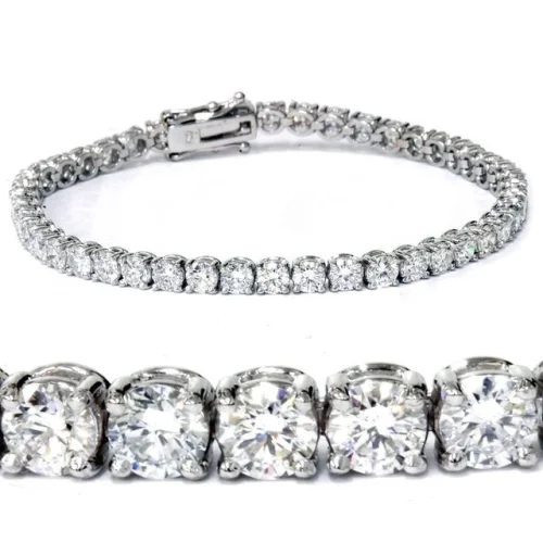 G/VS 7Ct TW Round Diamond Women's Tennis Bracelet 14K White Gold 7" Lab Grown