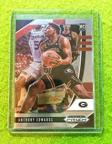 ANTHONY EDWARDS PRIZM ROOKIE CARD JERSEY #5 GEORGIA TIMBERWOLVES  2020  Prizm
