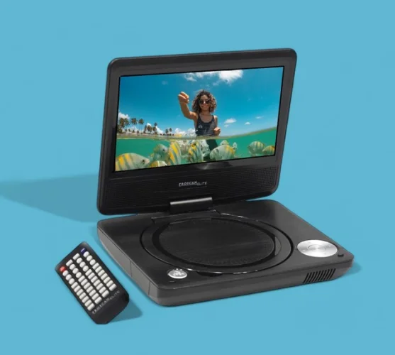 Proscan Elite Portable 7" Swivel Screen DVD Player SD Card Slot 2.5 Battery BLK