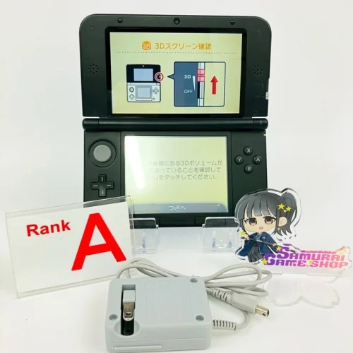 Nintendo 3DS LL XL Blue Black Console & AC Adapter Japanese Language Only 0905