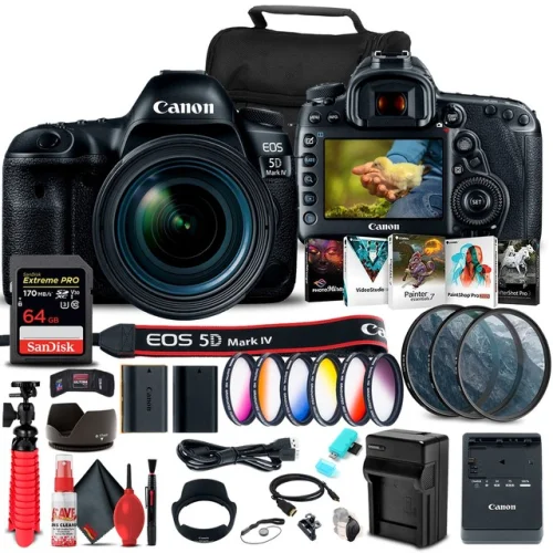 Canon EOS 5D Mark IV DSLR Camera with 24-70mm f/4L Lens (1483C018) Bundle