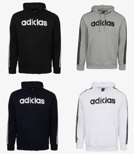 Mens Adidas Logo Athletic Hoodie Hooded Sweatshirt Top New With Tags