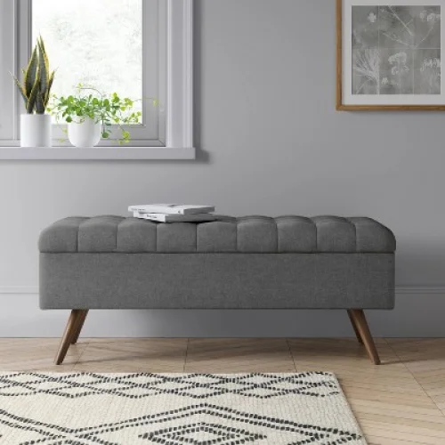 Arthur Tufted Storage Bench Gray - Threshold&trade;