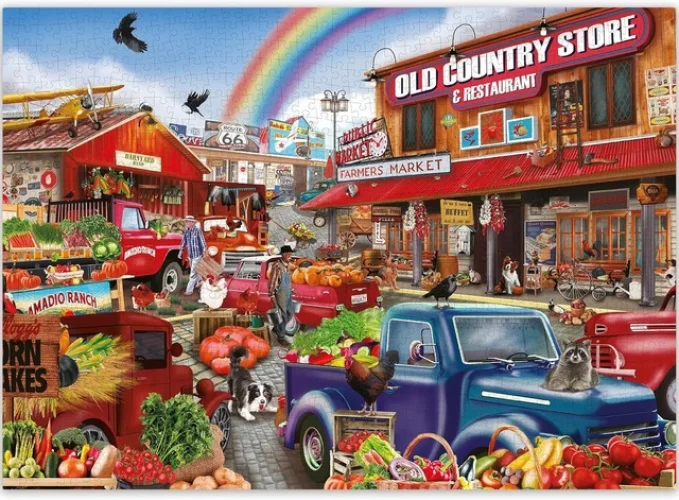 1000pc Farmer's Country Market Piece Jigsaw Puzzle Age 15+ OLD COUNTRY STORE 15z