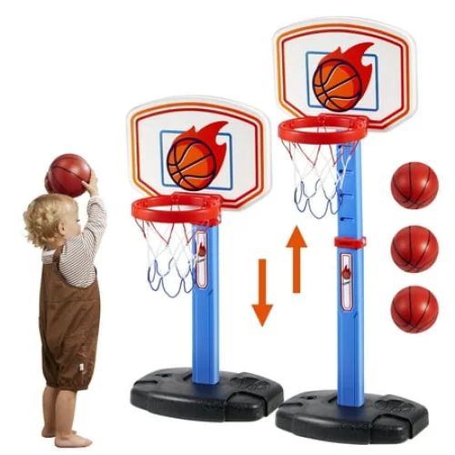 Joyfy Toddler Basketball Hoop Set with Adjustable Height and 4 Balls for Indoor/Outdoor Play