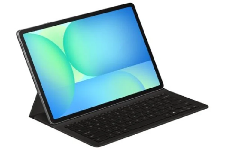 Samsung - Galaxy Tab S10 FE+ Book Cover Keyboard Slim AI Key - Black