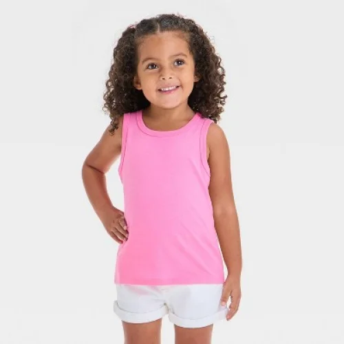 Toddler Girls' Tank Top - Cat & Jack&trade; - Clay Pink 3T: Relaxed Fit