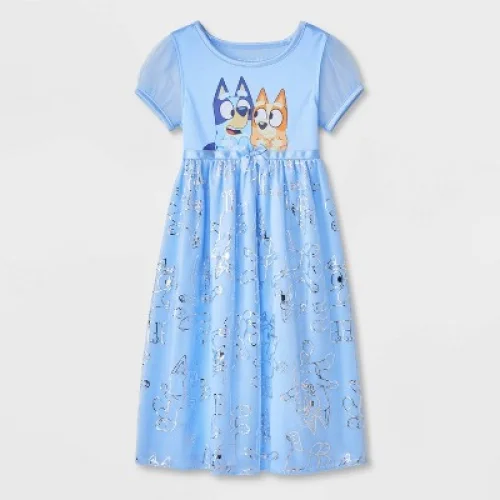 Toddler Girls' Bluey Fantasy NightGown - Blue 5T