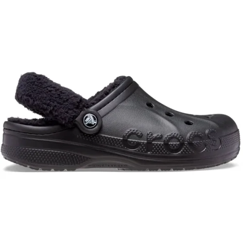 Crocs Adult Baya Lined Fuzz Strap Clog Slippers