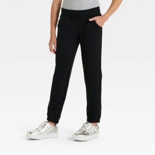 Girls' Fleece Jogger Pants - Cat & Jack&trade; Black L