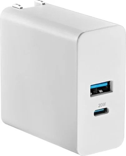 Insignia&trade; - 32W Dual Port Wall Charger for iPhone, Samsung Smartphones, Tablets and More - White