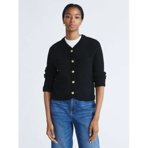 Free Assembly Women's Textured Cardigan Sweater with Welt Pockets, Lightweight, Sizes XS-4X